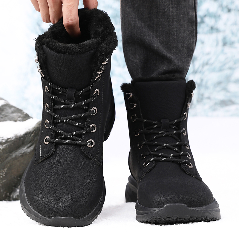 Men'S Shoes For Running - รองเท้าบูทหิมะฤดูหนาวสำหรับผู้ชาย รองเท้าผ้าใบหัวกว้างกันน้ำ อุ่นมาก รองเท้าผู้ชายแฟชั่นใหม่ รองเท้าเดินป่ากลางแจ้ง รองเท้าบูทขี่มอเตอร์ไซค์