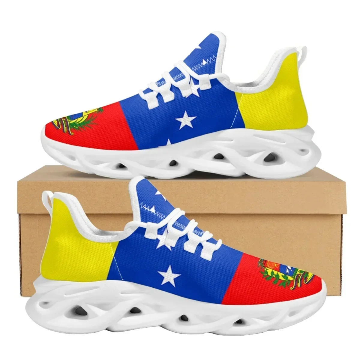 Men'S Shoes For Tennis - รองเท้าผ้าใบลายธงชาติเวเนซุเอลาสำหรับสตรี ผู้ชาย 2023 รองเท้าวิ่งลำลอง ระบายอากาศได้ดี รองเท้าเดินแบบตาข่าย