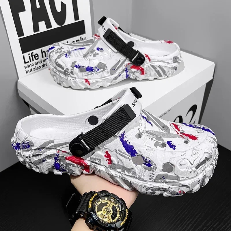 Men'S Shoes Crocs - รองเท้าแตะแบบสวมสำหรับผู้ชาย ไซส์ใหญ่ 48 49 ระบายอากาศได้ดี เหมาะสำหรับฤดูร้อน