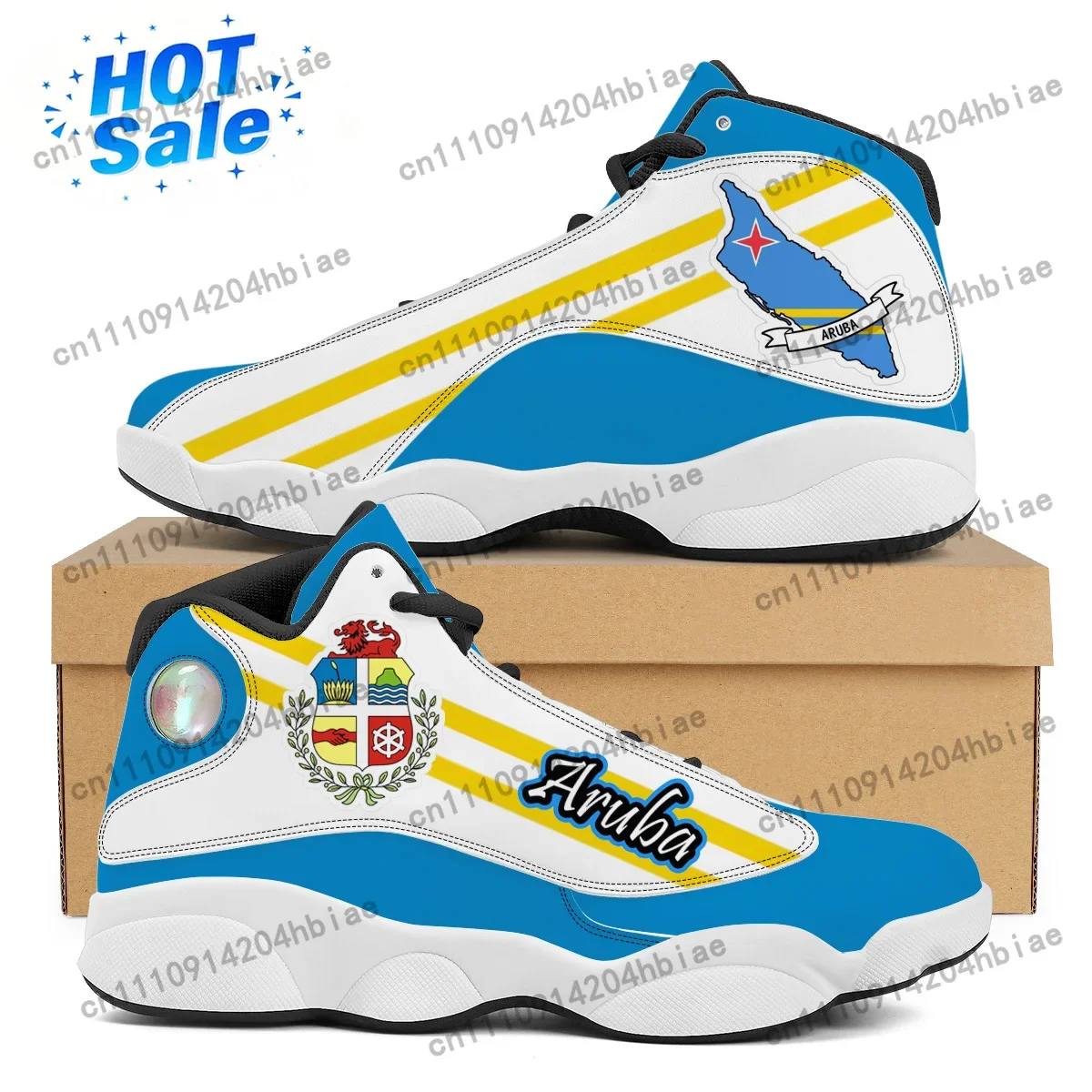 Men'S Shoes For Tennis - รองเท้าผ้าใบบาสเก็ตบอล ARUBA พิมพ์ลายธงชาติ แบบกำหนดเอง สำหรับผู้ชายและผู้หญิง รองเท้าเทนนิส