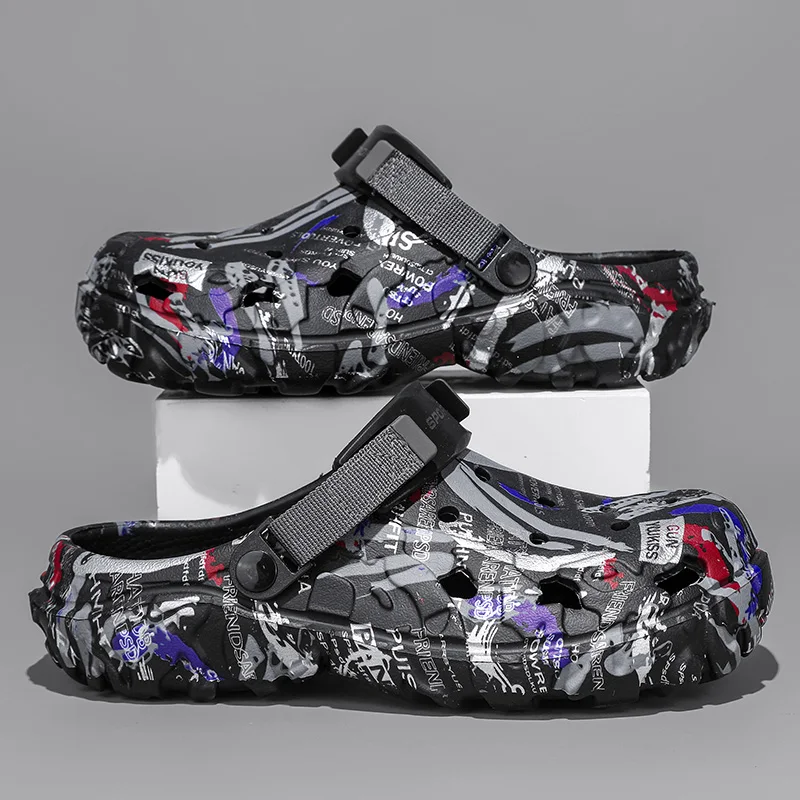 Men'S Shoes Crocs - รองเท้าแตะผู้ชายแบบใหม่สำหรับฤดูร้อน รองเท้าใส่ในบ้านและสวน รองเท้าแตะชายหาดสำหรับกิจกรรมกลางแจ้ง รองเท้าแตะพื้นนุ่มกันลื่นและสวมใส่สบาย