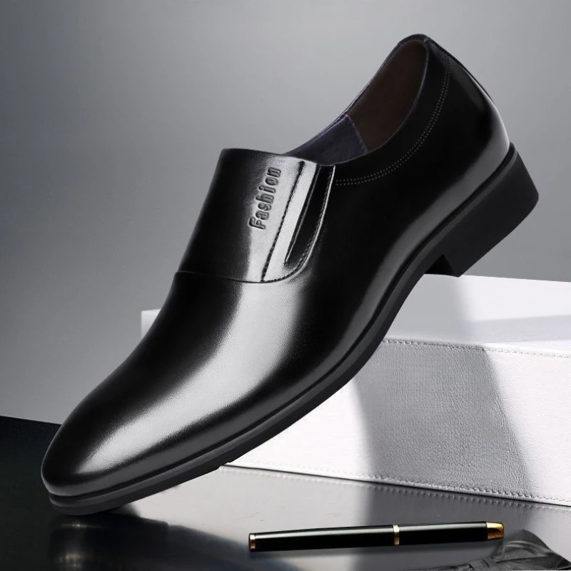 Men Shoes Clearance - รองเท้าสูทผู้ชายหนังวัวแท้ ดีไซน์หรู ราคาถูก สำหรับงานปาร์ตี้ ฤดูใบไม้ผลิ ฤดูใบไม้ร่วง