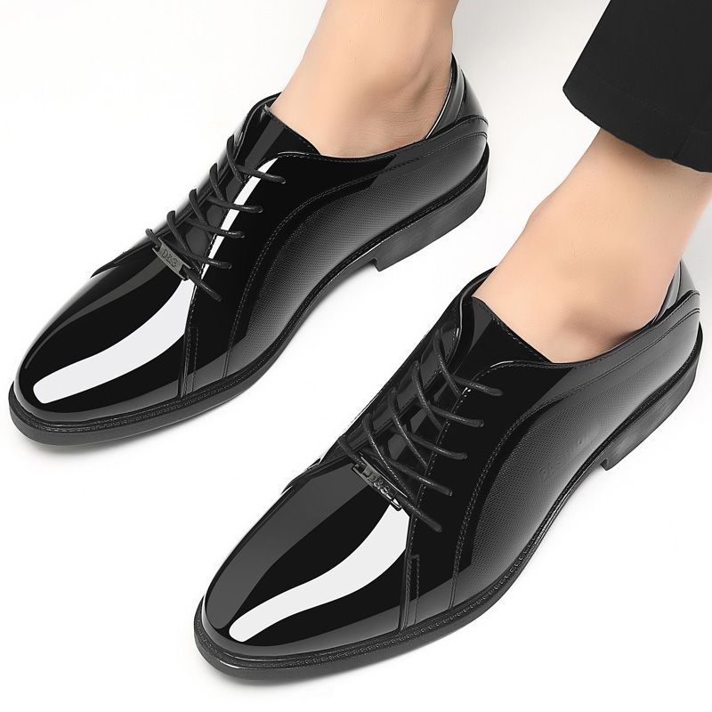 Men Shoes Clearance - รองเท้าผู้ชายสีดำสดใส สไตล์ลำลองหรูหรา สำหรับฤดูใบไม้ผลิและฤดูใบไม้ร่วง เหมาะสำหรับงานปาร์ตี้ ธุรกิจ ลดราคาพิเศษ