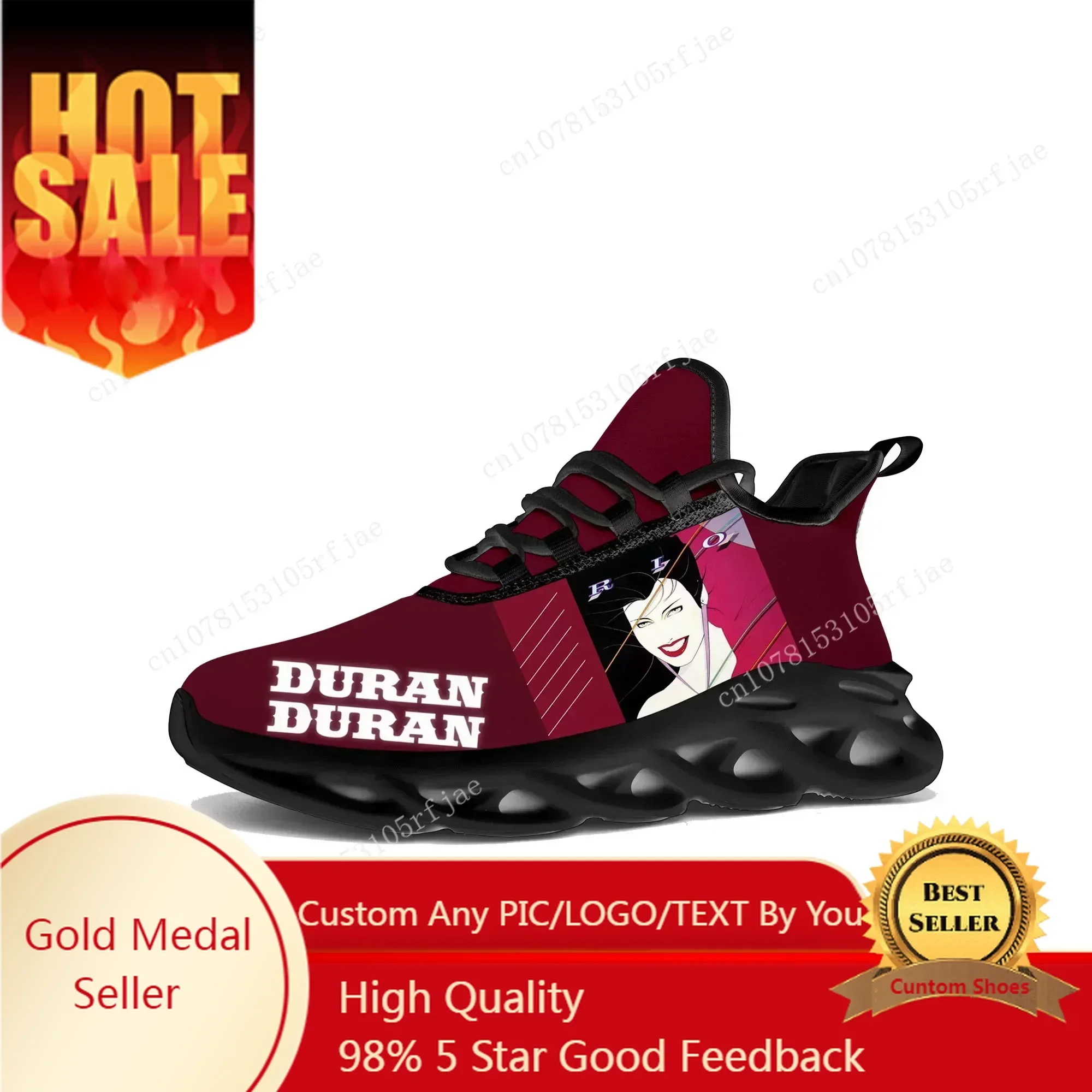 Men'S Shoes For Running - ดูรัน ดูรัน แฟลตส์รองเท้าผ้าใบบุรุษสตรีแดนซ์ร็อคแบนด์กีฬารองเท้าวิ่งรองเท้าผ้าใบแบบผูกเชือกตาข่ายรองเท้าสั่งทำพิเศษรองเท้าสีดำ