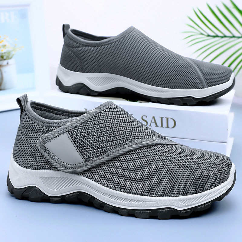 2026 ฤดูร้อนใหม่รองเท้าตาข่ายผ - Men'S Shoes With Velcro บทวิจารณ์และราคา