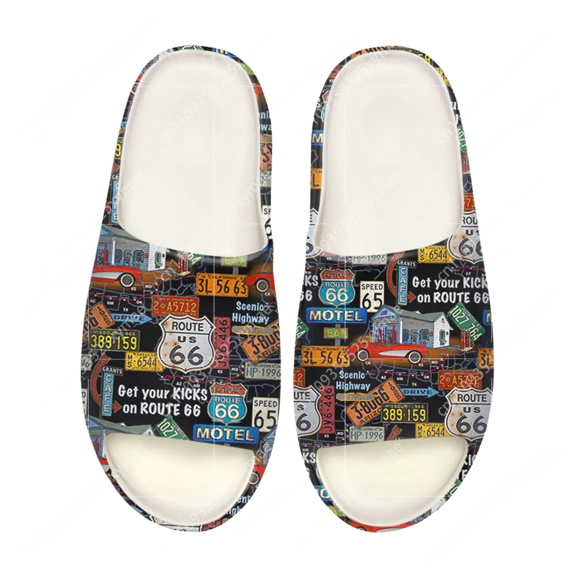 รองเท้าแตะพื้นนิ่มลายป้ายทะเบี - Men Shoes On บทวิจารณ์และราคา