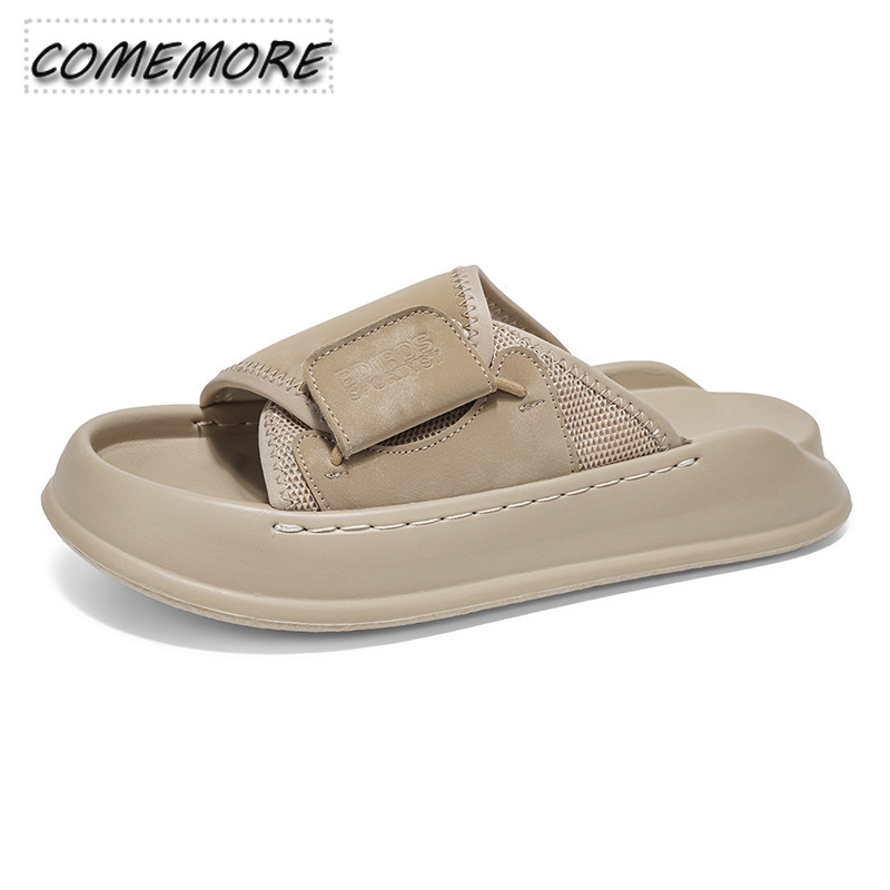 รองเท้าแตะพื้นหนาสำหรับผู้ชาย  - Men'S Shoes With Velcro บทวิจารณ์และราคา