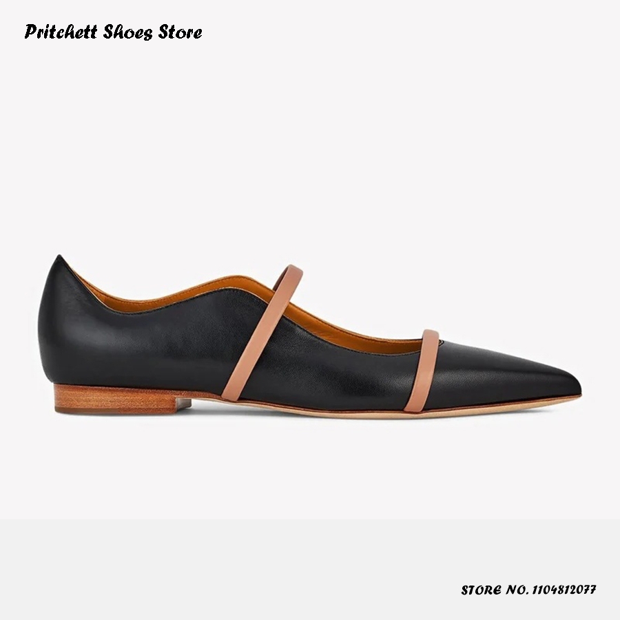 รองเท้าบัลเล่ต์หนังแบบสองสายรั - Men Shoes On บทวิจารณ์และราคา
