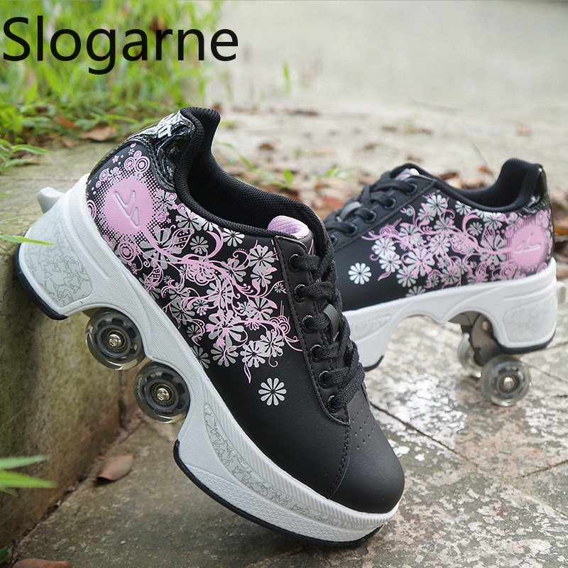 รองเท้าสเก็ตแบบมีล้อ 4 ล้อ สำห - Men'S Shoes For Running บทวิจารณ์และราคา