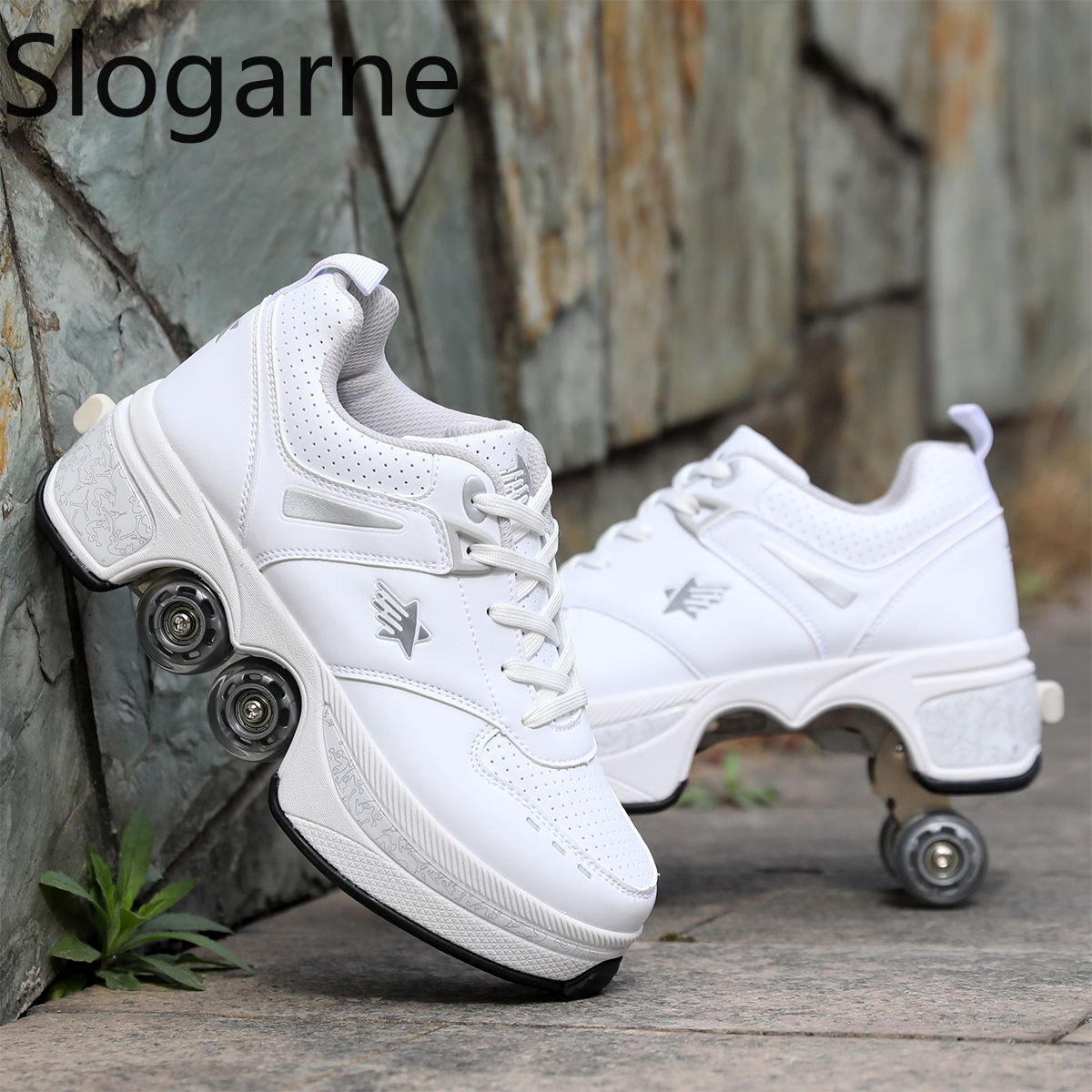 รองเท้าสเก็ตแบบมีล้อ 4 ล้อ สำห - Men'S Shoes For Running บทวิจารณ์และราคา