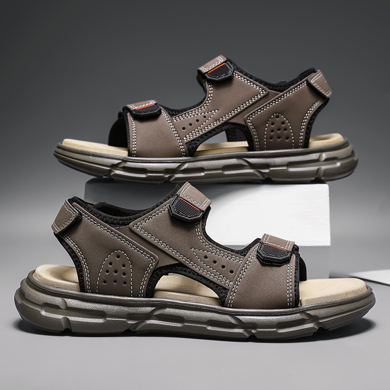 รองเท้าแตะกลางแจ้งสำหรับฤดูร้อ - Men'S Shoes With Velcro บทวิจารณ์และราคา