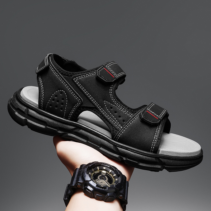 รองเท้าแตะกลางแจ้งสำหรับฤดูร้อ - Men'S Shoes With Velcro บทวิจารณ์และราคา