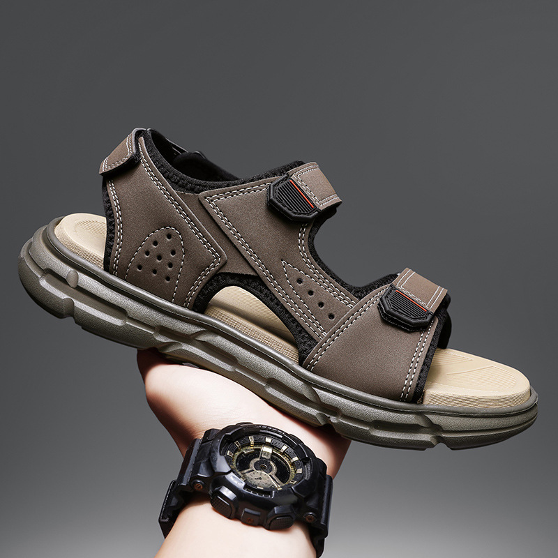 รองเท้าแตะกลางแจ้งสำหรับฤดูร้อ - Men'S Shoes With Velcro บทวิจารณ์และราคา