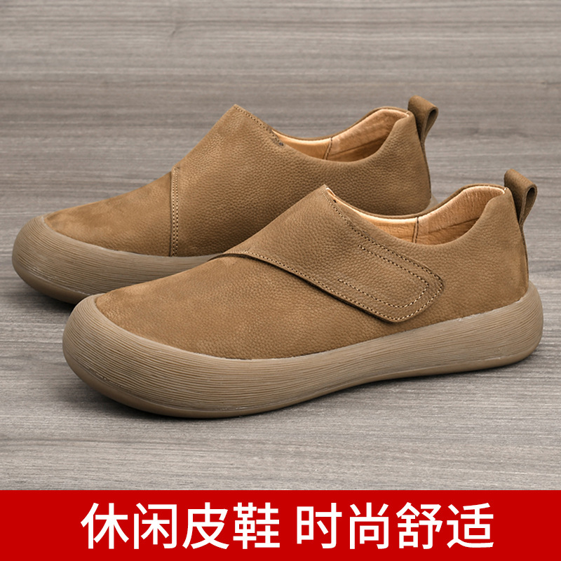 รองเท้าโลฟเฟอร์ลำลองแบบสวมสำหร - Men'S Shoes With Velcro บทวิจารณ์และราคา