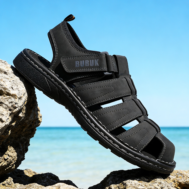 รองเท้าแตะหนังสำหรับผู้ชาย BUB - Men'S Shoes With Velcro บทวิจารณ์และราคา